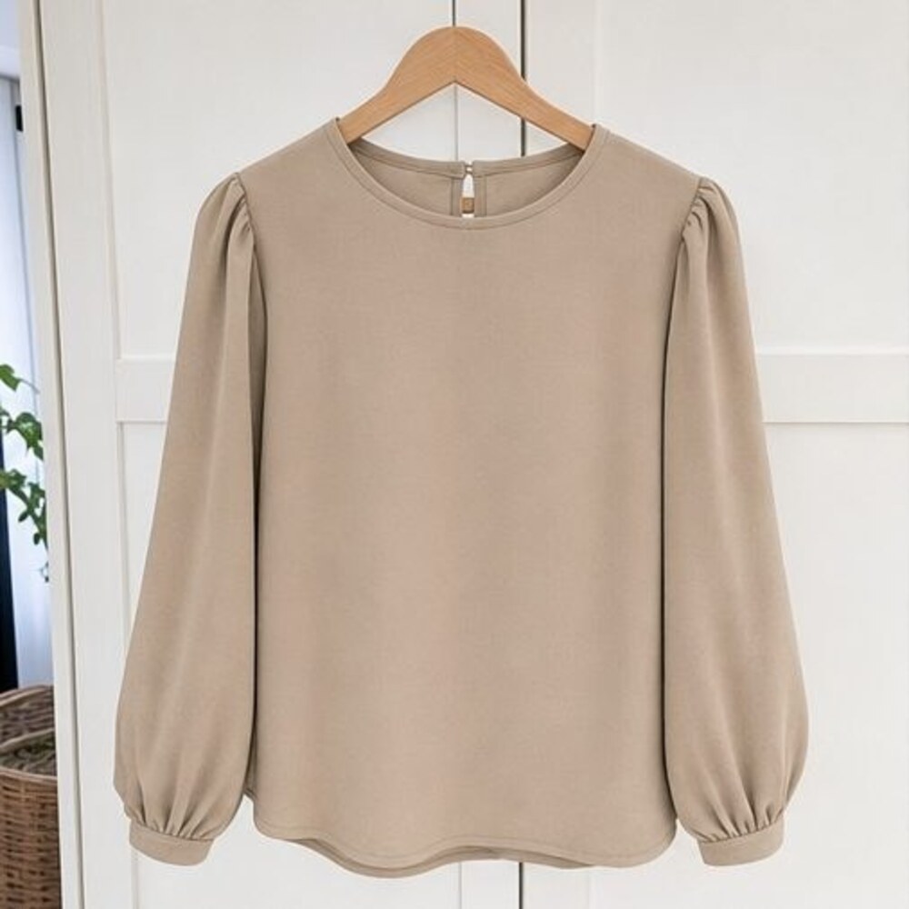Sand Peplum Top